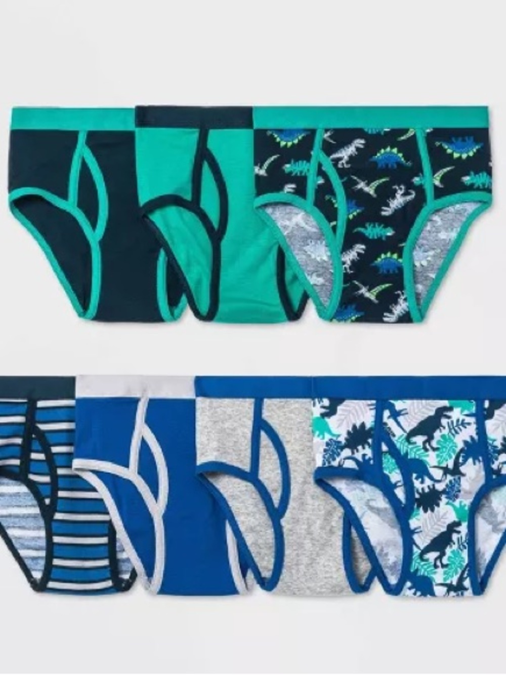 NEW Boys' 7pk Dinosaur Briefs - Cat & Jack™ XL: Cotton Knit Mid Rise Underwear